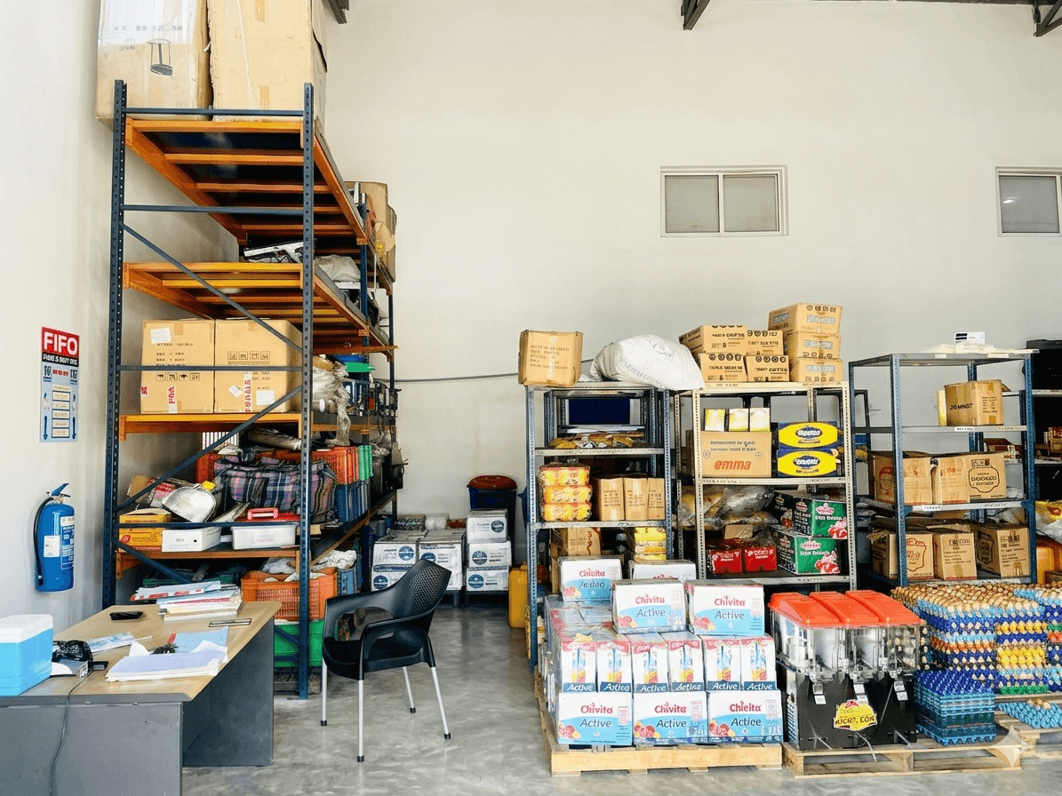 FIFO-managed dry stores and provisioning racks
